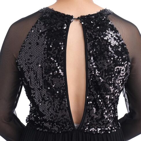 ODASDO المرأة أزياء رقص غنائي الترتر كم طويل شبكة تول فلوي ماكسي فستان طويل موردن المعاصرة Dancewear in Kuwait