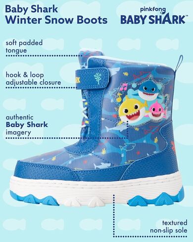 Nickelodeon Unisex-Child Boys' Baby Shark Winter Water Resistant Insulated Snow Boots (Toddler/Little Kid) in Saudi Arabia