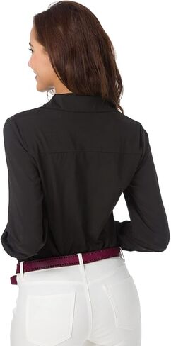 Atnlewhi Womens Long Sleeve Button Down Shirts Simple Work Blouse Stretch Formal Casual Dress Shirt in Kuwait