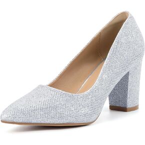IDIFU Women's IN3 Classic Pumps Closed Toe Heels High Chunky Block Work Office Heels Comfortable Wedding Bridal Party Pointed Toe Dress Shoes for Women in Saudi Arabia