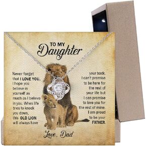 To My Daughter Necklace, Daughter Gifts From Dad, Father Daughter Necklace Love Knot, Daughter Necklace From Dad, Birthday Gifts For Daughter From Dad, Christmas Gift For Daughter in Saudi Arabia