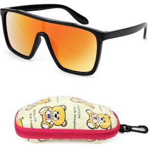 FEISEDY Kids Sunglasses for Girls Fashion Cute Boys Teenagers Glasses One Piece UV400 B2812