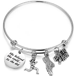 ENSIANTH Runner Bracelet She Believed She Could So She Did Bracelet Running Jewelry Track Marathon Gifts in Saudi Arabia