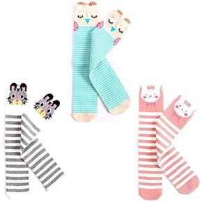 EIAY Shop Kids Cotton Socks Knee High Stockings Cute Cartoon Animals for 3-8 Year Olds