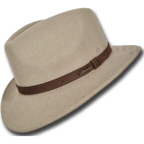 Oztrala】Australian Wool Felt HAT Outback Vintage Classic Fedora Men Leather Band Cowboy HW01 US