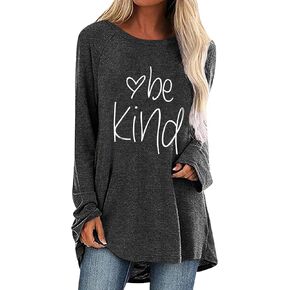 Locryz Women Tunic Tops for Leggings Graphic Print Shirt Casual Long Sleeve Tunics Blouse