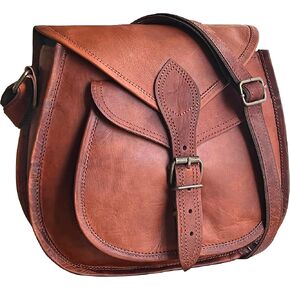 RUSTIC TOWN Leather Crossbody Satchel Bag Vintage Purses Handbags for Women