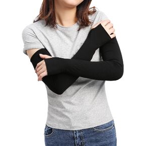 SILKZON Women's Outdoor Sun Block Stretchy Long Arm Warmer Sleeve Fingerless Driving Gloves in Saudi Arabia