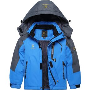 Keevoom Boy's Waterproof Ski Jacket Winter Warm Thick Snow Coat Windproof Fleece Kids Outdoor Hooded Snowboard Jackets