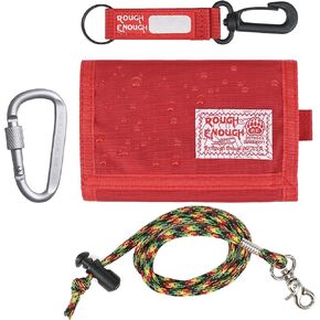 Rough Enough Kids Wallet for Boys Teen with Neck Lanyard Keychain Cordura Blue