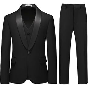 Boy Suits 3 Piece Slim Fit Formal Suit Set with Tuxedo Jacket Vest Pants for Kids Wedding Ring Bearer Party in Kuwait