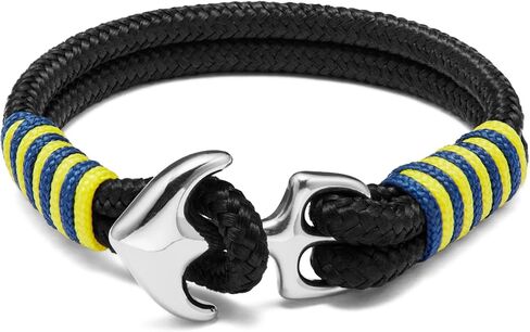 BTEYIVTA Anchor Bracelet for Men, Handmade Nautical Rope Bracelet with Stainless Steel Clasp, Cuff Bracelet for Boyfriend, Best Gift for Dad in Saudi Arabia