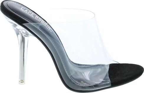 CAPE ROBBIN Allure Women's Dressy Peep Toe Clear Transparent Strap Slip On Clear Heels in Saudi Arabia