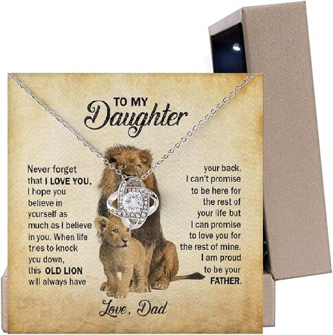 To My Daughter Necklace, Daughter Gifts From Dad, Father Daughter Necklace Love Knot, Daughter Necklace From Dad, Birthday Gifts For Daughter From Dad, Christmas Gift For Daughter in Kuwait