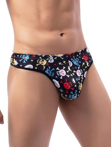 IKINGSKY Men's Printed G-string Underwear Low Rise Pouch Thong Sexy Y-back Under Panties for Men in Saudi Arabia
