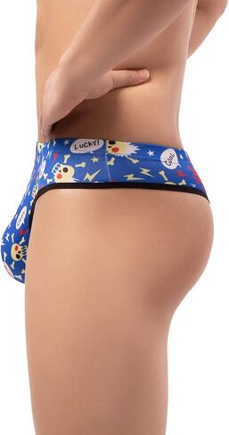 IKINGSKY Men's Printed G-string Underwear Low Rise Pouch Thong Sexy Y-back Under Panties for Men in Saudi Arabia