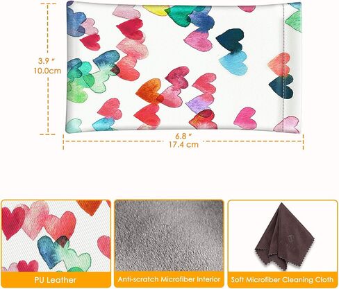 Fintie [2 Pack] Eyeglasses Pouch with Cleaning Cloth, Portable Squeeze Top Leather Glasses Case Sunglasses Bag in Kuwait