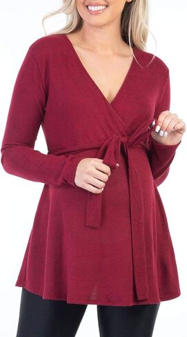 تونيك نسائي للحوامل ملفوف صناعي مع حزام خصر in Kuwait