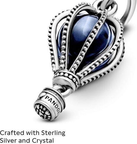 PANDORA Jewelry Blue Hot Air Balloon Travel Crystals Charm in Sterling Silver in Saudi Arabia