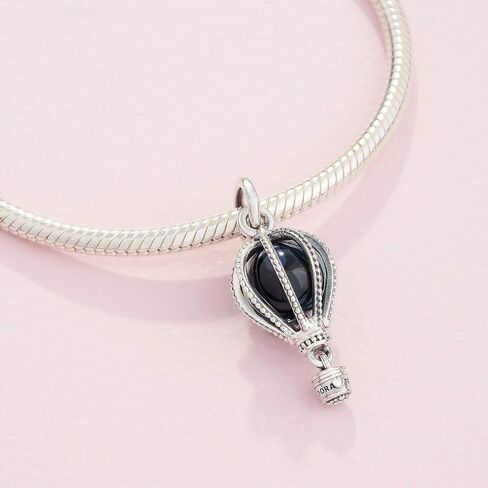 PANDORA Jewelry Blue Hot Air Balloon Travel Crystals Charm in Sterling Silver in Saudi Arabia