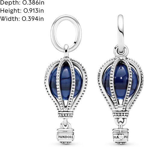 PANDORA Jewelry Blue Hot Air Balloon Travel Crystals Charm in Sterling Silver in Saudi Arabia