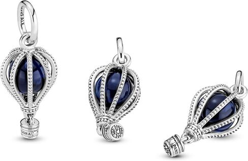 PANDORA Jewelry Blue Hot Air Balloon Travel Crystals Charm in Sterling Silver in Saudi Arabia