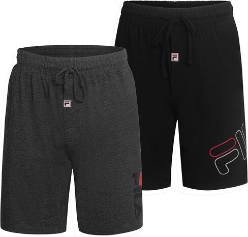 Fila Men's 100% Brushed Jersey Pajama Night Sleep Short, Various Pack Size Options (Single Pack or 2 Pack) in Kuwait