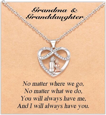 JOGDIAM Mothers Day Gifts for Grandma Granddaugther, Infinity Heart Pendant Birthday Christmas Jewelry Gifts for Women Girls in Saudi Arabia