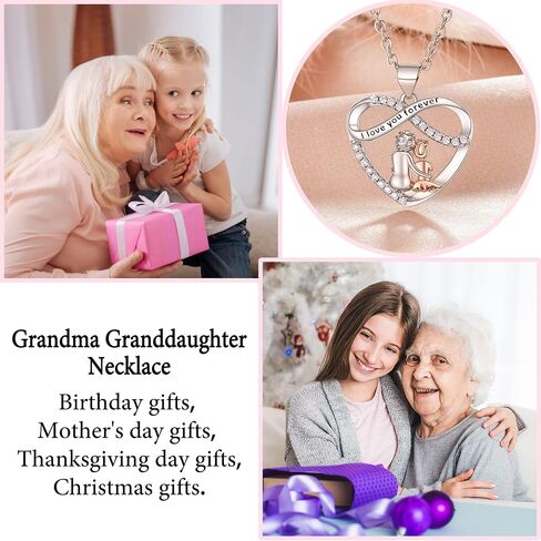 JOGDIAM Mothers Day Gifts for Grandma Granddaugther, Infinity Heart Pendant Birthday Christmas Jewelry Gifts for Women Girls in Saudi Arabia