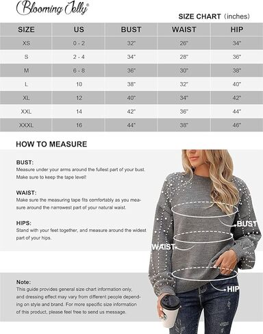 Blooming Jelly المرأة سترة مكتنزة Crewneck البلوز متماسكة فانوس كم كنزة بمقاس كبير سترة مع اللؤلؤ in Kuwait