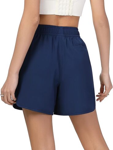 GymSmart Women's 5" Quick Dry Swim Board Shorts with Pockets UPF 50+ Swimsuit Bottom Trunks Beach Shorts for Women with Liner in Kuwait