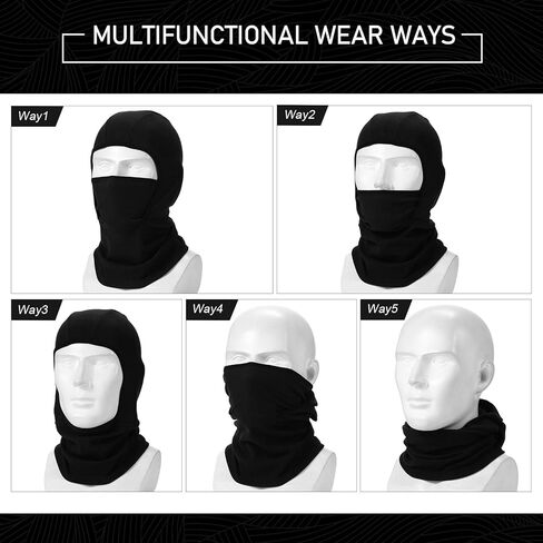 3 Pieces Kids Balaclava Hat Winter Ski Face Covering Windproof Thermal Neck Warmer Gaiter for Cold Weather Outdoor Sports in Kuwait