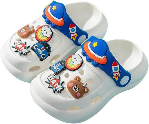 JSSTSHZH Toddler Kids Clogs Boys Girls Garden Shoes Cartoon Slides Sandals Children Beach Slipper Slides in Saudi Arabia
