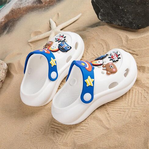 JSSTSHZH Toddler Kids Clogs Boys Girls Garden Shoes Cartoon Slides Sandals Children Beach Slipper Slides in Saudi Arabia