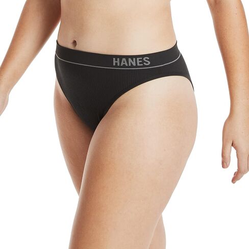 مجموعة سراويل داخلية نسائية من Hanes Originals بدون خياطة مضلعة عالية الارتفاع، ألوان متنوعة، 6 قطع in Saudi Arabia