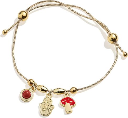 Alex and Ani Seasonal Collection Expandable Pull Chain Bracelet for Women, Luck Multi Charm, Shiny Gold Finish, 2 to 3.5 in in Kuwait