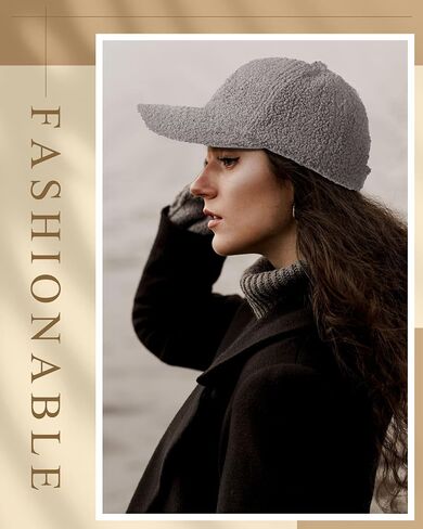 Jeyiour 6 Pcs Warm Winter Baseball Caps Teddy Fleece Faux Lamb Wool Fuzzy Cream Fluffy Hat for Women Men Outdoor Travel in Saudi Arabia
