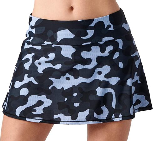 تنورة تنس أداء مموهة باللونين الأسود والأزرق من Queen of the Court | التدريب | تشغيل | مخلل الكرة سكورت in Kuwait