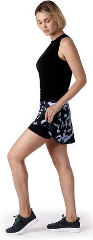 تنورة تنس أداء مموهة باللونين الأسود والأزرق من Queen of the Court | التدريب | تشغيل | مخلل الكرة سكورت in Kuwait