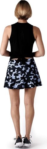 تنورة تنس أداء مموهة باللونين الأسود والأزرق من Queen of the Court | التدريب | تشغيل | مخلل الكرة سكورت in Kuwait