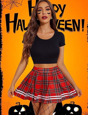 Avidlove Womens Pleated Skirt School Uniform Skirt Mini Skirt Pleated Cheer Skirt in Kuwait