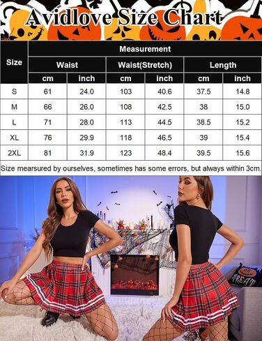 Avidlove Womens Pleated Skirt School Uniform Skirt Mini Skirt Pleated Cheer Skirt in Kuwait