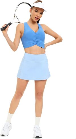 HUGE SPORTS Women's Pleated Athletic Tennis Skirt with Shorts High Waisted Golf Skorts Skirts in Kuwait
