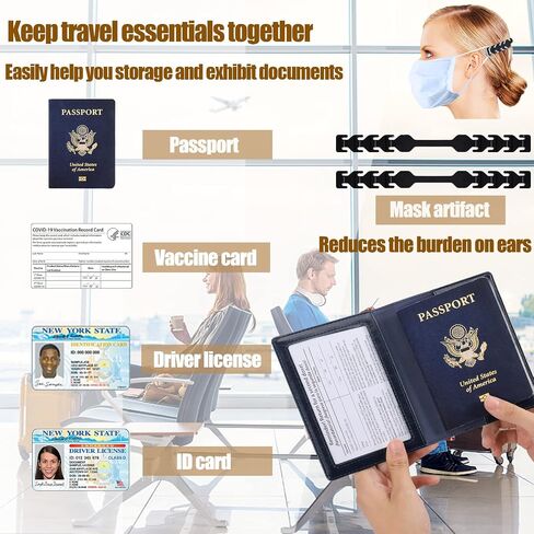 3 Pack Passport Holder, Leather Passport Cover Travel Essential Cruise Must Have Passport Holders, Passport Cover for Women Men, 3 Pack in Kuwait
