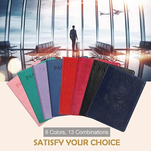 3 Pack Passport Holder, Leather Passport Cover Travel Essential Cruise Must Have Passport Holders, Passport Cover for Women Men, 3 Pack in Kuwait