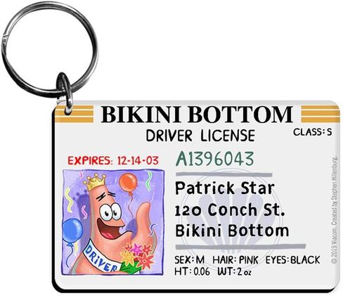 SpongeBob Bikini Bottom Drivers License Keychain Bundle - 3 Pack - SpongeBob, Patrick, Mr. Krabs Keychains in Saudi Arabia