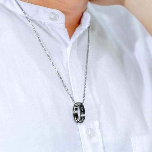 MJartoria Matching Necklaces for Couples-His Crazy Her Weirdo Engraved Ring Pendant Necklaces Anniversary Valentines Day Gifts for Boyfriends Girlfriends in Kuwait