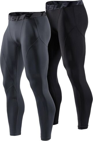 TSLA Men's Thermal Compression Pants, Athletic Sports Leggings & Running Tights, Wintergear Base Layer Bottoms in Kuwait