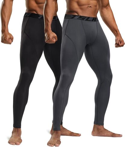TSLA Men's Thermal Compression Pants, Athletic Sports Leggings & Running Tights, Wintergear Base Layer Bottoms in Kuwait