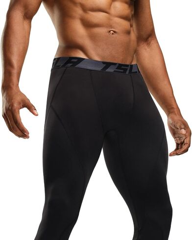 TSLA Men's Thermal Compression Pants, Athletic Sports Leggings & Running Tights, Wintergear Base Layer Bottoms in Kuwait